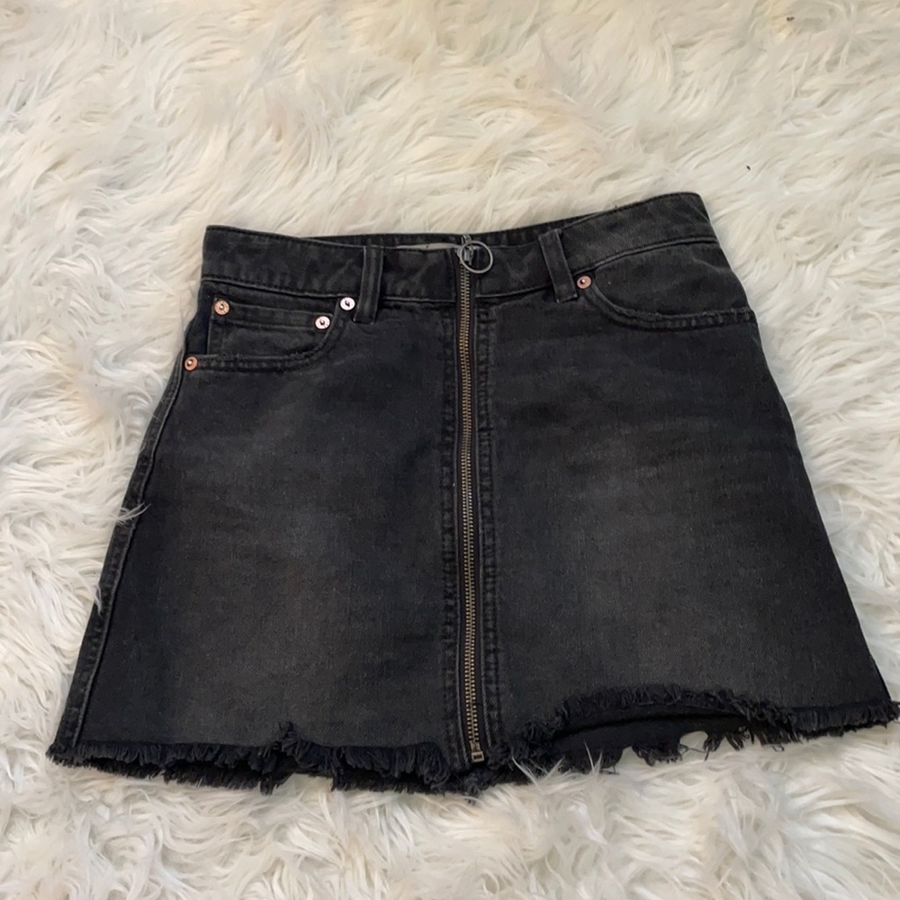 Free people black denim jean skirt